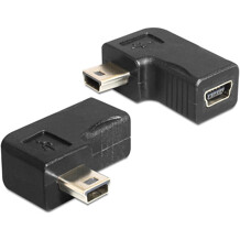 Adapter USB mini B 5-pin. wtyk/gniazdo 90° Delock 65448