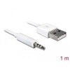 Kabel USB-A wtyk - 3,5mm Jack 4-pin. IPod Shuffle 1+2 1m Delock 83182