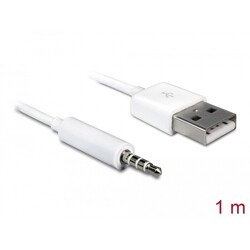 Kabel USB-A wtyk - 3,5mm Jack 4-pin. IPod Shuffle 1+2 1m Delock 83182