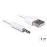 Kabel USB-A wtyk - 3,5mm Jack 4-pin. IPod Shuffle 1+2 1m Delock 83182