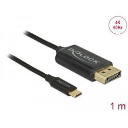 Kabel koncentryczny USB typ C do DisplayPort - DP Alt Mode - 4K 60Hz 1m Delock 83709