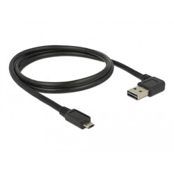 Przewód USB 2.0 typ A na micro-B kątowy 1m czarny Delock 85165