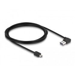 Przewód USB 2.0 typ A na USB 2.0 typ mini-B 2m czarny Delock 83379