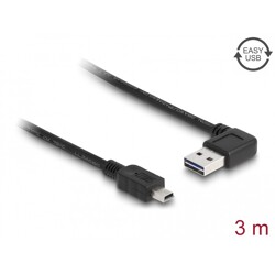 Przewód USB 2.0 typ A na USB 2.0 typ mini-B 3m czarny Delock 83380