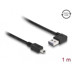 Przewód USB 2.0 typ A na USB 2.0 typ mini-B 1m czarny Delock 83378