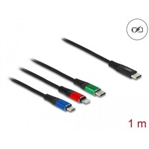 Kabel ładowarki USB 3w1 USB-C do Lightning / micro USB / USB-C 1m Delock 86596
