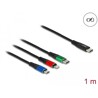Kabel ładowarki USB 3w1 USB-C do Lightning / micro USB / USB-C 1m Delock 86596