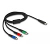 Kabel ładowarki USB 3w1 USB-C do Lightning / micro USB / USB-C 1m Delock 86596