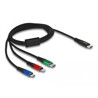 Kabel ładowarki USB 3w1 USB-C do Lightning / micro USB / USB-C 1m Delock 86596
