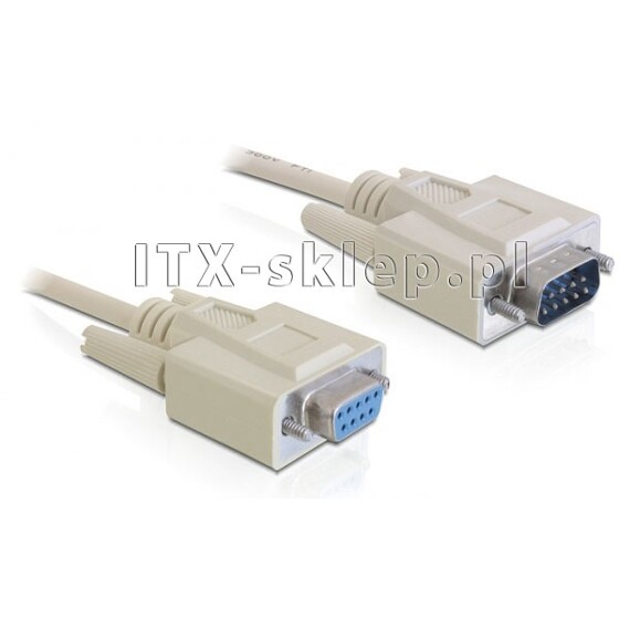 Kabel szeregowy RS-232 prosty 1:1 męsko-żeński M-F 1m
