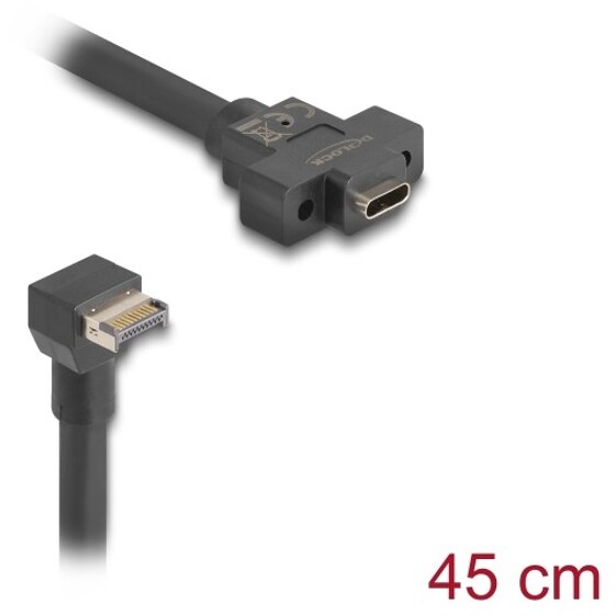 Kabel USB 3.1 Gen.2 klucz A 20 pin męski - USB 3.1 Gen.2 USB-C żeński na panel 45cm Delock 85326