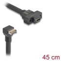 Kabel USB 3.1 Gen.2 klucz A 20 pin męski - USB 3.1 Gen.2 USB-C żeński na panel 45cm Delock 85326