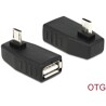 Adapter USB micro-B wtyk/ USB A gniazdo 90° kątowy OTG Delock 65474