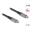 Kabel USB 40Gbps USB-C męsko-męski PD 3.1 240W 1m szary metalowy Delock 81191