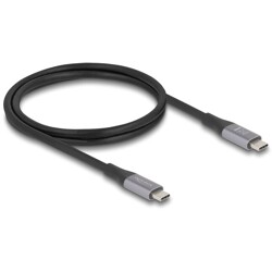 Kabel USB 40Gbps USB-C męsko-męski PD 3.1 240W 1m szary metalowy Delock 81191