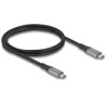 Kabel USB 40Gbps USB-C męsko-męski PD 3.1 240W 1m szary metalowy Delock 81191