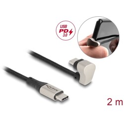 Kabel USB 2.0 USB-C męsko-męski kątowy 180° 2m PD 60W Delock 88160