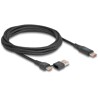 Kabel danych i szybkiego ładowania USB 2.0 USB-C + USB typ A - USB-C męsko-męski PD 3.1 140W ze wskaźnikiem mocy 1,2m Delock 881