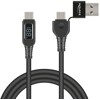 Kabel danych i szybkiego ładowania USB 2.0 USB-C + USB typ A - USB-C męsko-męski PD 3.1 140W ze wskaźnikiem mocy 1,2m Delock 881