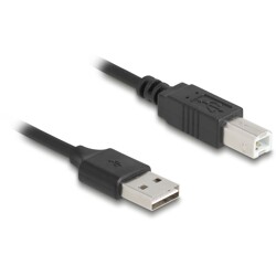 Kabel spiralny EASY-USB 2.0 typ A męski do USB typ B męski 50cm do 80cm czarny Delock 90130