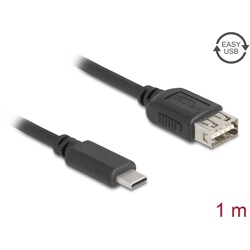 Kabel USB 2.0 USB-C męski na EASY USB typ A żeński 1m Delock 81536