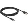 Kabel USB 2.0 USB-C męski na EASY USB typ A żeński 3m Delock 81538