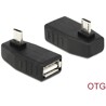 Adapter USB micro-B wtyk/ USB A gniazdo 270° kątowy OTG Delock 65473