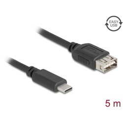 Kabel USB 2.0 USB-C męski na EASY USB typ A żeński 5m Delock 81539