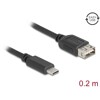 Kabel USB 2.0 USB-C męski na EASY USB typ A żeński 20cm Delock 81534