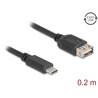 Kabel USB 2.0 USB-C męski na EASY USB typ A żeński 20cm Delock 81534