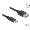 Kabel USB 2.0 USB-C męski na EASY USB typ A żeński 2m Delock 81537