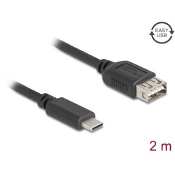 Kabel USB 2.0 USB-C męski na EASY USB typ A żeński 2m Delock 81537