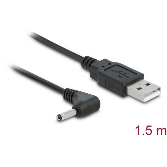 Kabel USB Power - DC 3,5 x 1,35mm wtyk 90° 1,5m Delock 83577