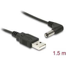Kabel USB Power - DC 5,5 x 2,1mm wtyk 90° 1,5m Delock 83578