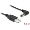 Kabel USB Power - DC 5,5 x 2,1mm wtyk 90° 1,5m Delock 83578
