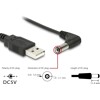 Kabel USB Power - DC 5,5 x 2,1mm wtyk 90° 1,5m Delock 83578