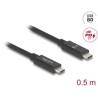 Kabel USB 80 Gbps USB-C męsko-męski 16K 60Hz PD 3.1 240W koncentryczny 50cm czarny Delock 81210