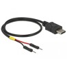 Kabel zasilający USB typ C do 2x pin wtyk męski rozdzielony 30cm Delock 85420