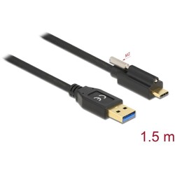 Kabel SuperSpeed USB 10Gbps typ A męski do USB-C męski ze śrubą na górze 1,5m Delock 84028