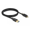 Kabel SuperSpeed USB 10Gbps typ A męski do USB-C męski ze śrubą na górze 1,5m Delock 84028