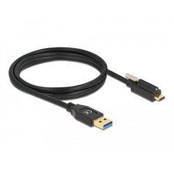 Kabel SuperSpeed USB 10Gbps typ A męski do USB-C męski ze śrubą na górze 1,5m Delock 84028
