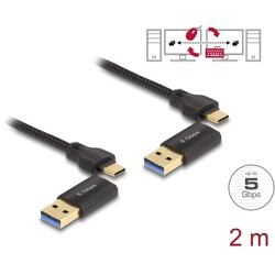 Kabel USB-C 5Gbps Data Link + KM Switch 2m Delock 83014