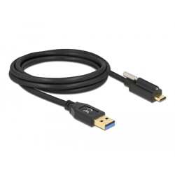 Kabel SuperSpeed USB 10Gbps typ A męski do USB-C męski ze śrubą na górze 2m Delock 84031