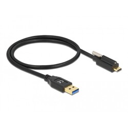 Kabel SuperSpeed USB 10Gbps typ A męski do USB-C męski ze śrubą na górze 50cm Delock 84025