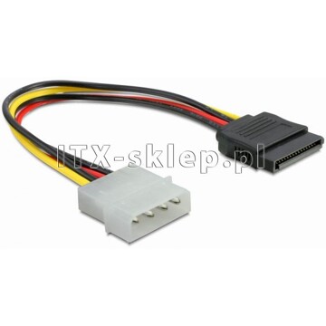 Kabel zasilający Molex - SATA 12cm prosty