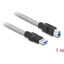 Kabel USB 3.2 Gen.1 męski typ A na męski typ B w koszulce metalowej 1m Delock 86778