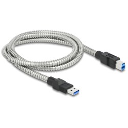 Kabel USB 3.2 Gen.1 męski typ A na męski typ B w koszulce metalowej 1m Delock 86778