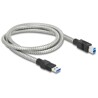 Kabel USB 3.2 Gen.1 męski typ A na męski typ B w koszulce metalowej 1m Delock 86778