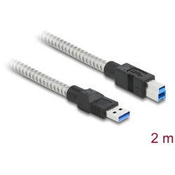 Kabel USB 3.2 Gen.2męski typ A na męski typ B w koszulce metalowej 2m Delock 86779