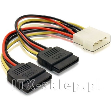 Kabel zasilający Molex - 2xSATA 11cm